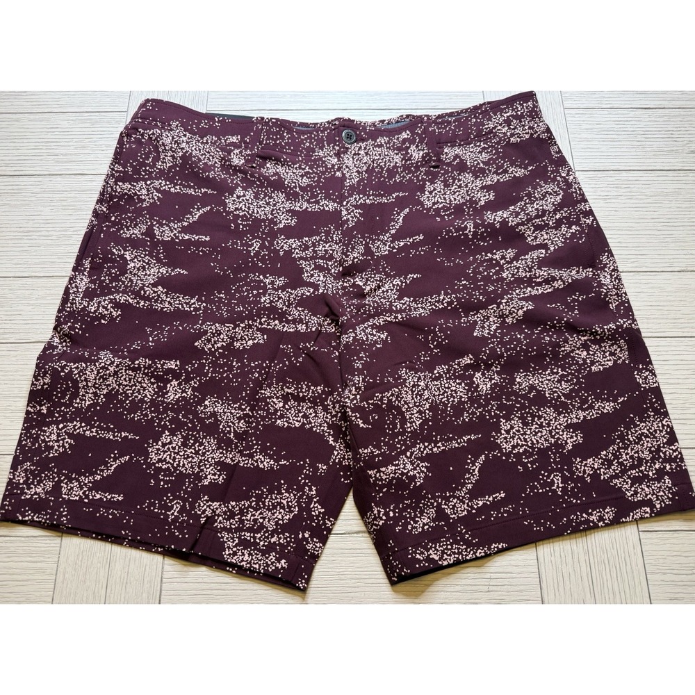 Under Armour NWT Golf Shorts Men 40 UA Printed 10 Inch Inseam Maroon MSRP $70